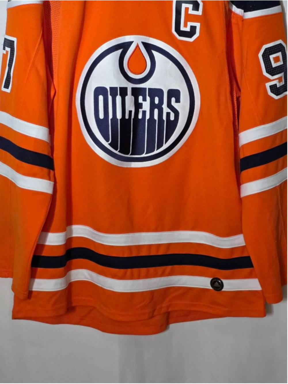 Men's Adidas Edmonton Oilers McDavid #97 Jersey XL Orange Navy Blue - Picture 3 of 8